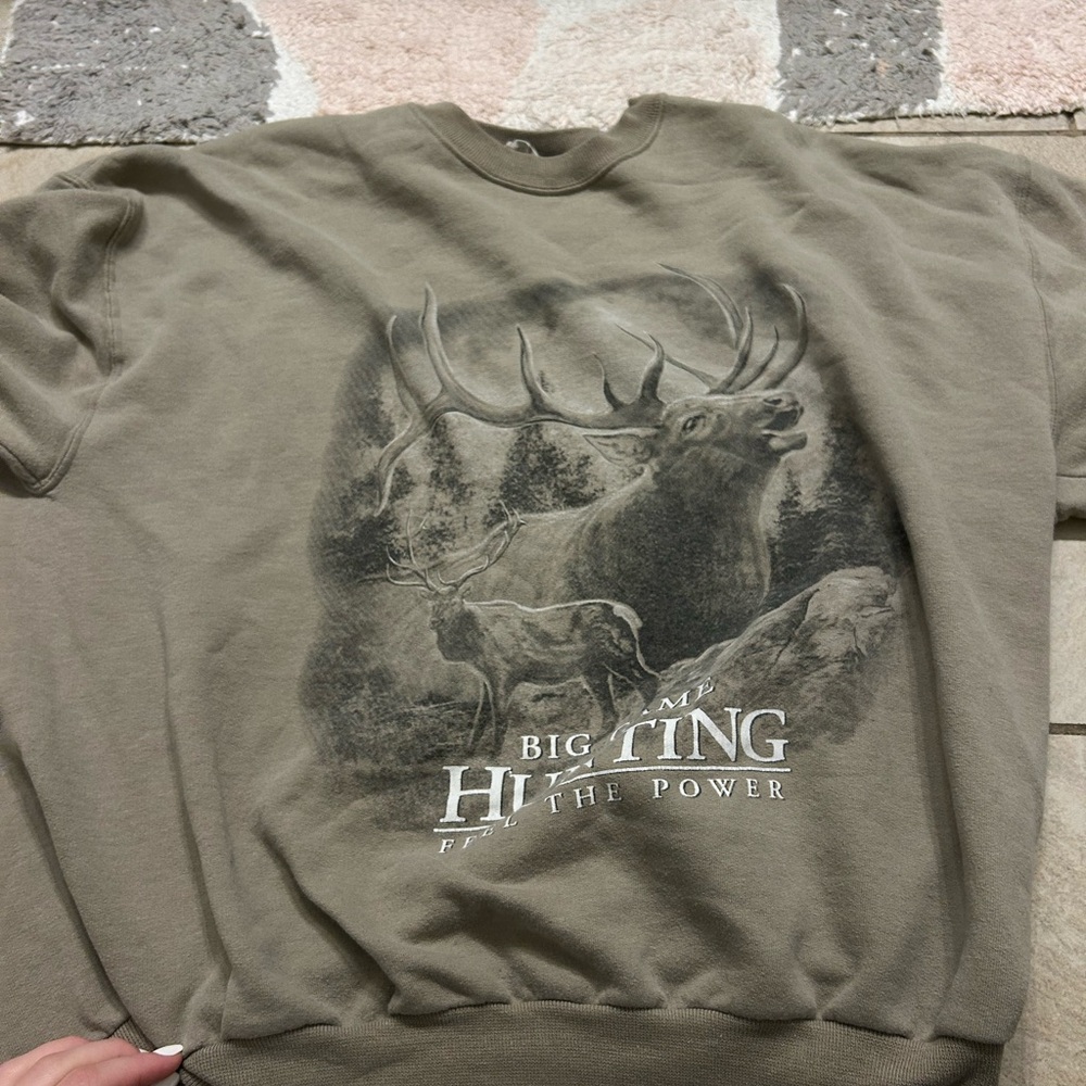 American Apparel Men's Hunting Graphic Crewneck Sweater - Brown